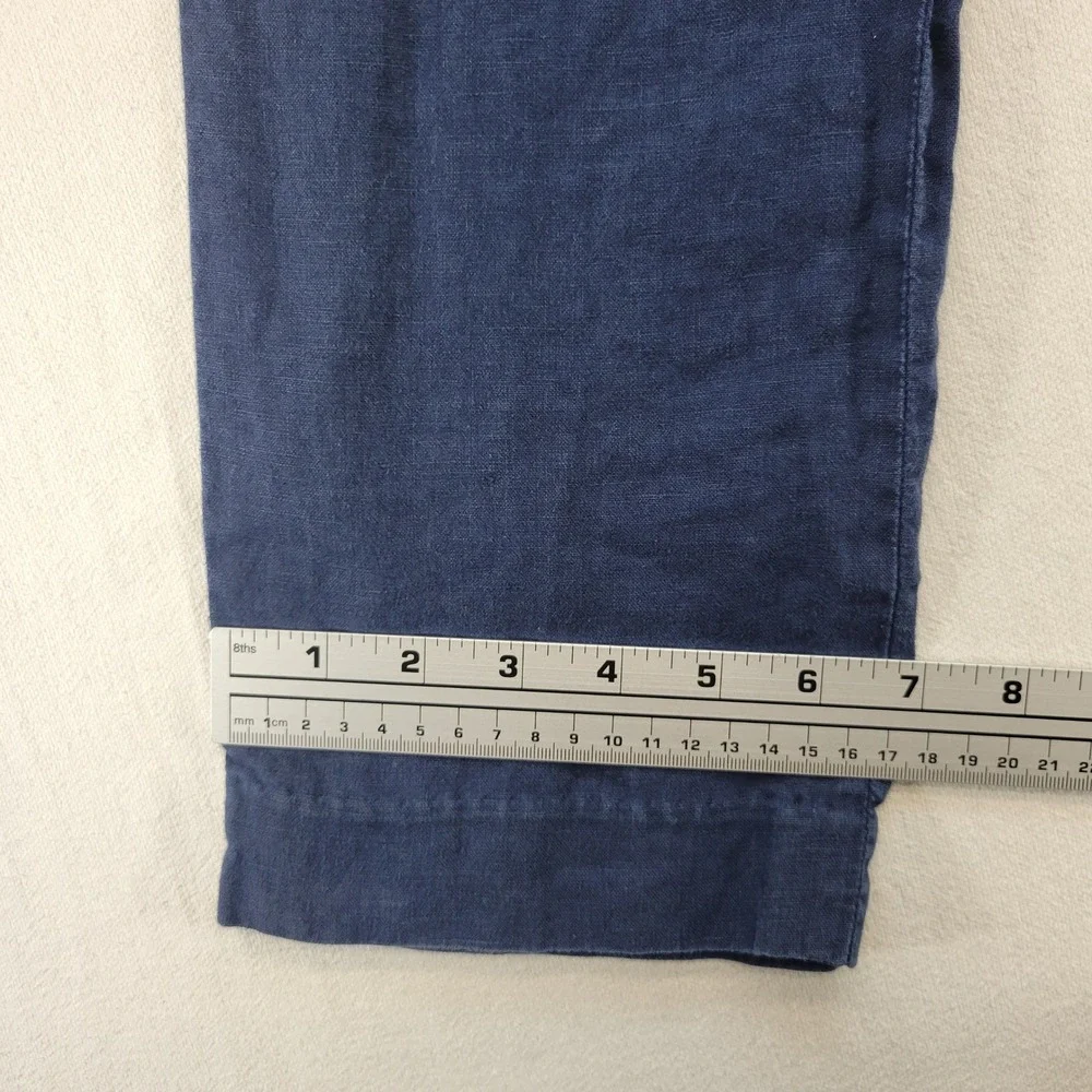 Polo Ralph Lauren Linen Pants Mens 32x32 Navy Blue Slim Fit Trousers